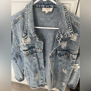 Umgee Distressed Jean Jacket size large